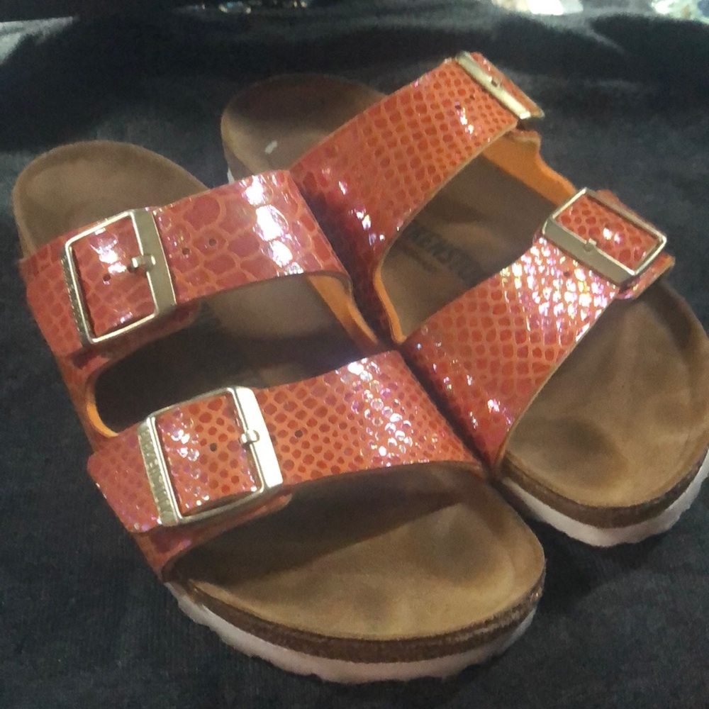 💥SALE💥 Orange snakeskin Birkenstocks